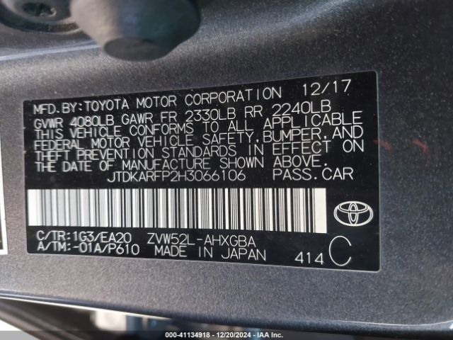 JTDKARFP2H3066106 Toyota Prius Prime Premium