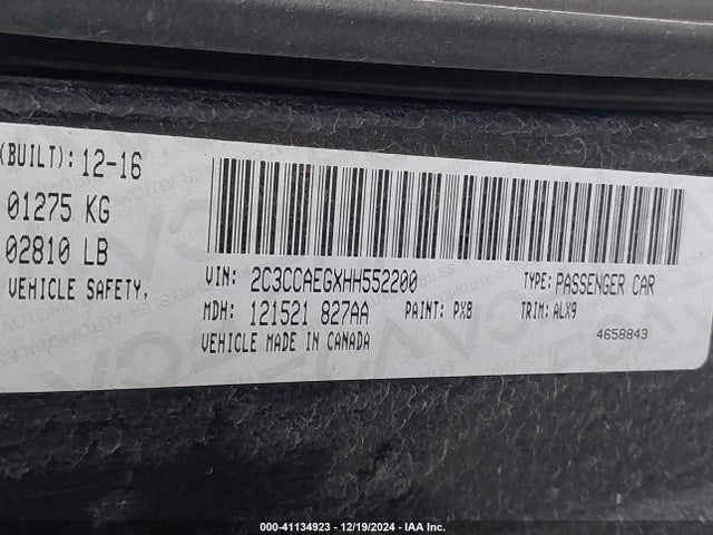 2C3CCAEGXHH552200 Chrysler 300C