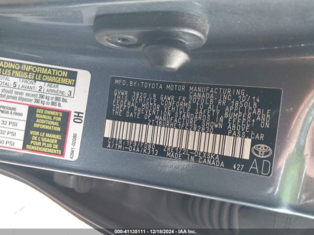 2T1BURHE1FC282830 Toyota Corolla L/le/le Pls/prm/s/s Pls