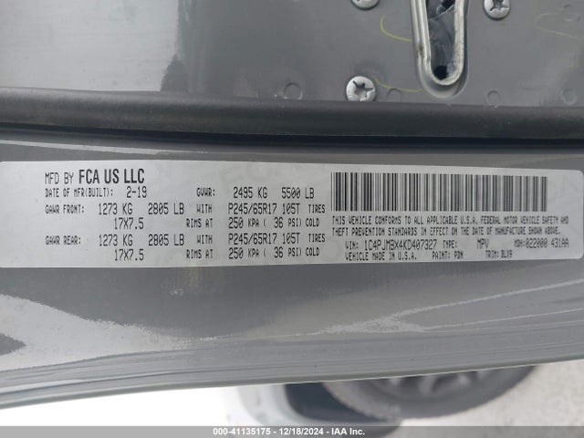 Jeep Cherokee Trailhawk Elite 4x4 2019 1C4PJMBX4KD407327 Image 9