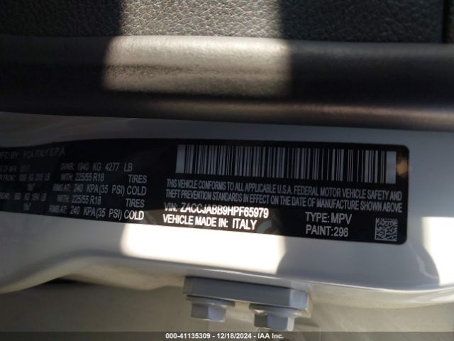 ZACCJABB9HPF65979 Jeep Renegade Altitude Fwd