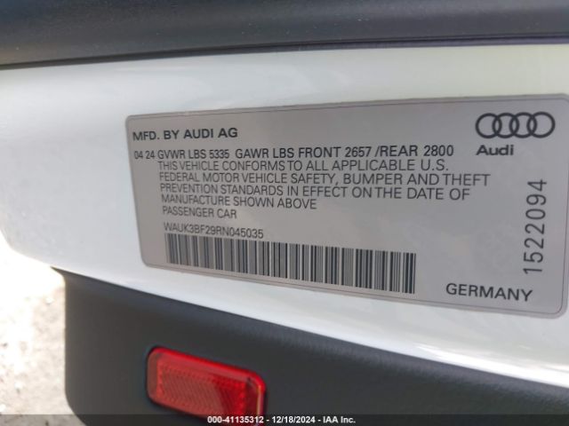 WAUK3BF29RN045035 Audi A6