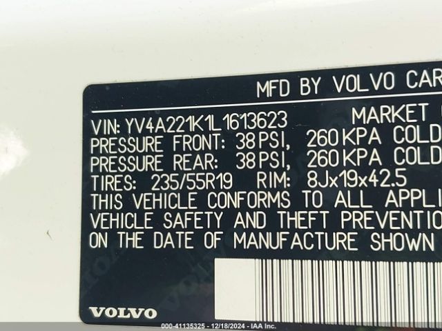 YV4A221K1L1613623 Volvo Xc90 T6 Momentum 6 Passenger