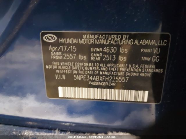 5NPE34ABXFH225557 Hyundai Sonata Sport 2.0t