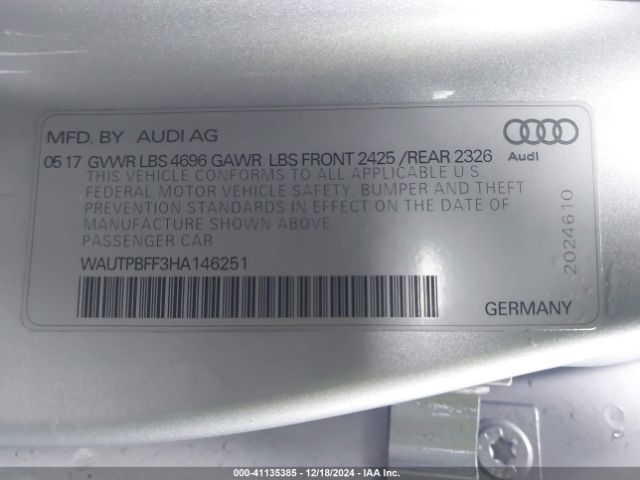 WAUTPBFF3HA146251 Audi A3 E-tron 1.4t Premium