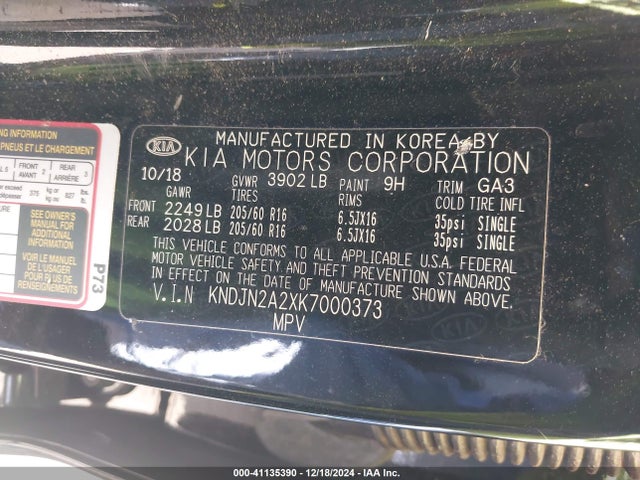 KIA Soul 2019 KNDJN2A2XK7000373 Image 9