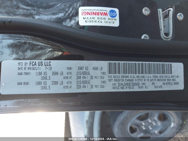 Jeep Compass Sport 4x4 2019 3C4NJDAB3KT829032 Image 9