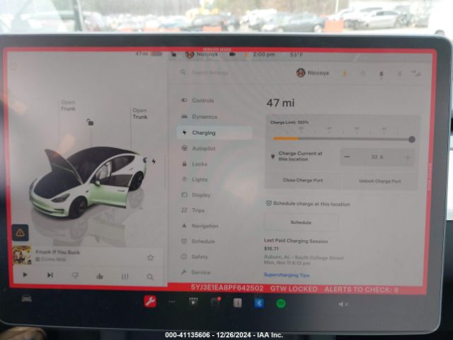 5YJ3E1EA8PF642502 Tesla Model 3 Rear-wheel Drive