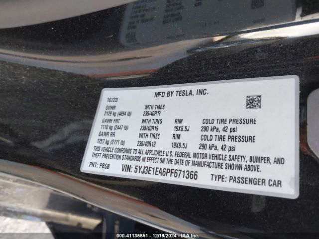 5YJ3E1EA6PF671366 Tesla Model 3 Rear-wheel Drive