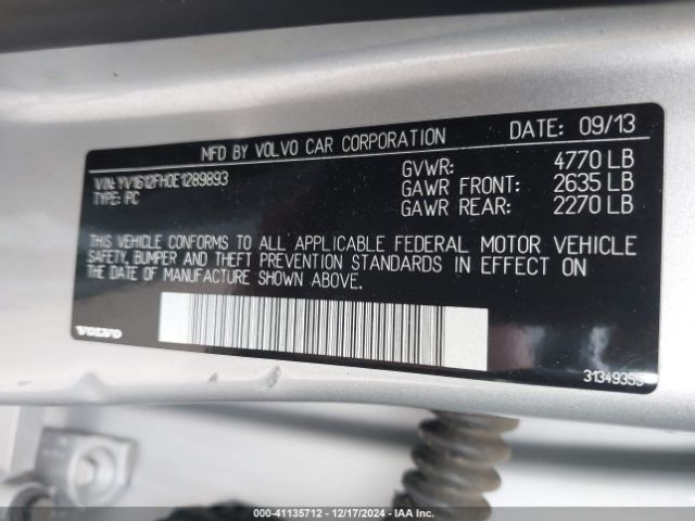 YV1612FH0E1289893 Volvo S60 T5