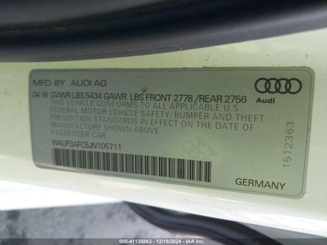 WAUF3AFC5JN105711 Audi A6 3.0t Premium