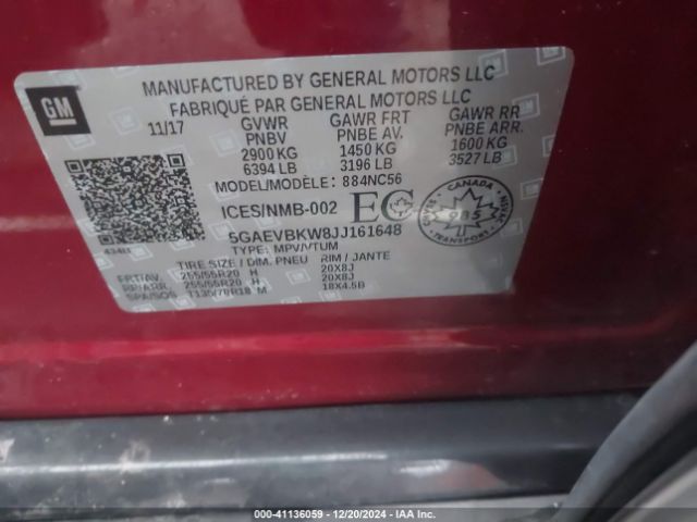 5GAEVBKW8JJ161648 Buick Enclave Premium