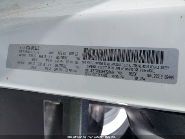 3C6TRVAG9HE520400 RAM Promaster 1500 Low Roof 136 Wb
