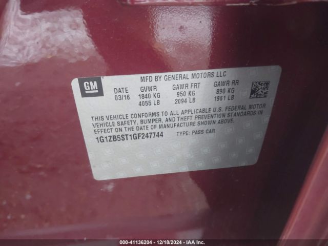 1G1ZB5ST1GF247744 Chevrolet MALIBU LS