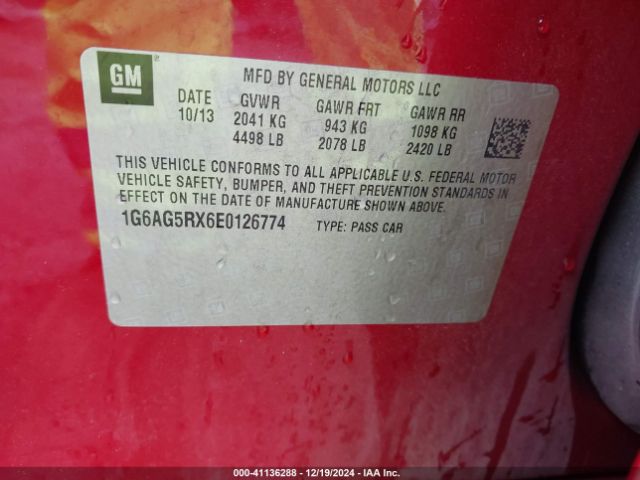 1G6AG5RX6E0126774 Cadillac Ats Standard