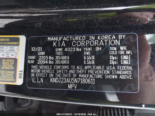 KIA SOUL LX 2022 KNDJ23AU5N7180611 Image 9