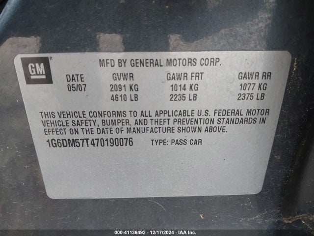 2007 CADILLAC CTS 1G6DM57T470190076 Photo 8