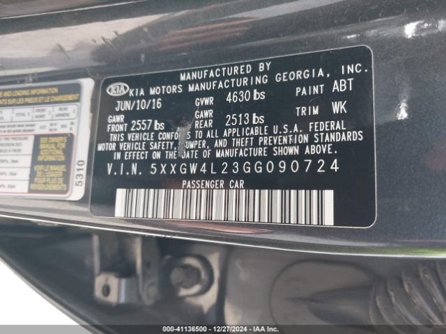5XXGW4L23GG090724 KIA Optima Sx Turbo