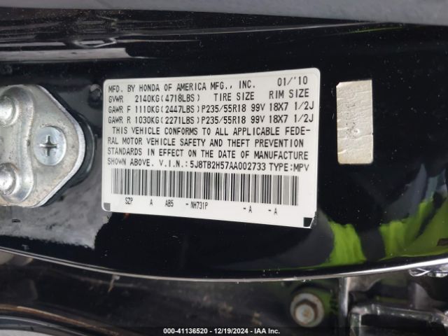 2010 ACURA RDX 5J8TB2H57AA002733 Photo 8