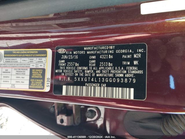 5XXGT4L13GG093879 KIA Optima Lx Turbo