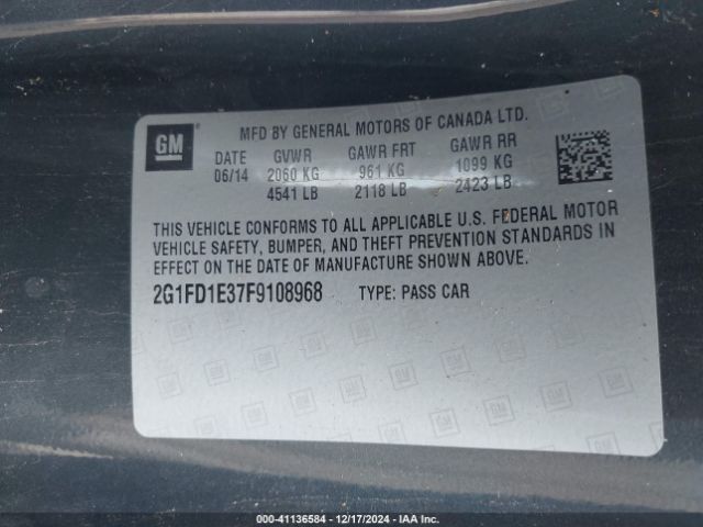 2G1FD1E37F9108968 Chevrolet Camaro 1lt