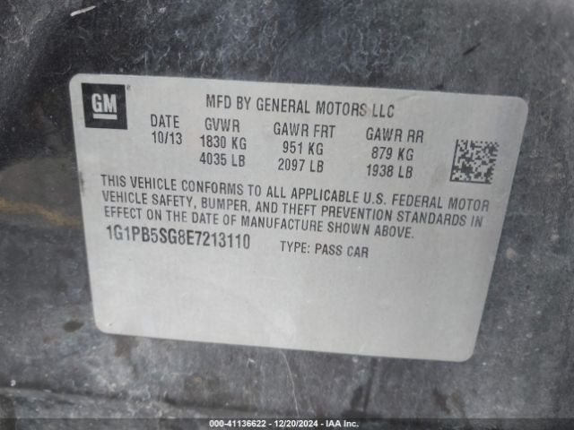 1G1PB5SG8E7213110 Chevrolet Cruze Ls Manual