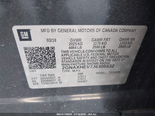 2GNAXHEV7J6305532 Chevrolet EQUINOX LS