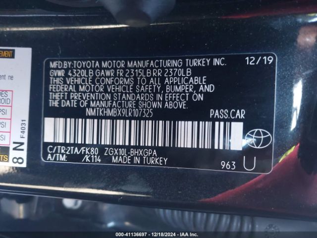 NMTKHMBX9LR107325 Toyota C-HR XLE