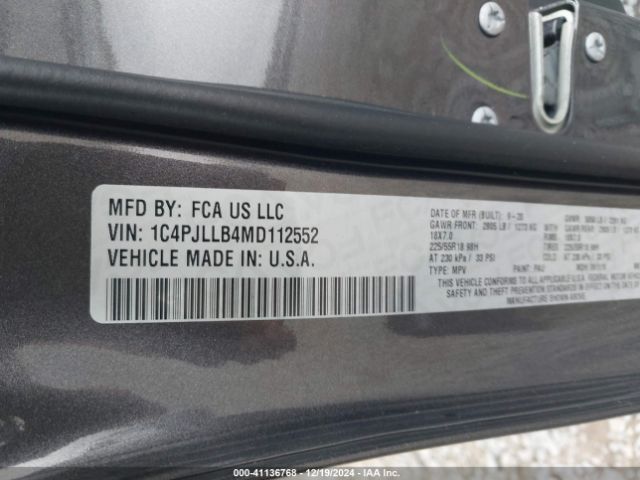 1C4PJLLB4MD112552 Jeep Cherokee Altitude Fwd