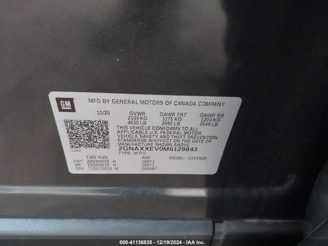 Chevrolet Equinox Awd Premier 2021 2GNAXXEV0M6129843 Image 9