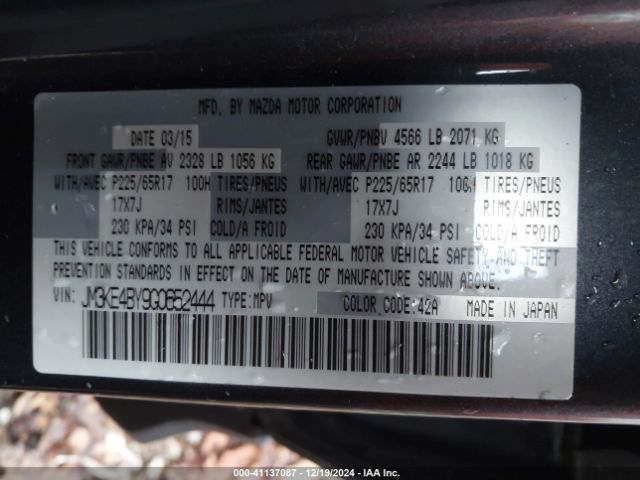JM3KE4BY9G0652444 Mazda CX-5 SPORT