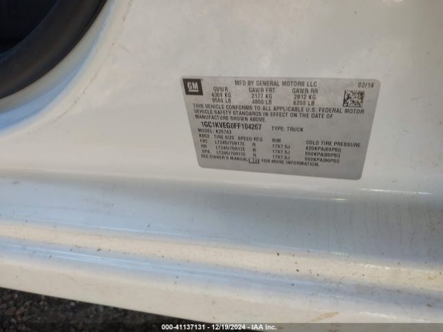 1GC1KVEG0FF104267 Chevrolet Silverado 2500hd Lt