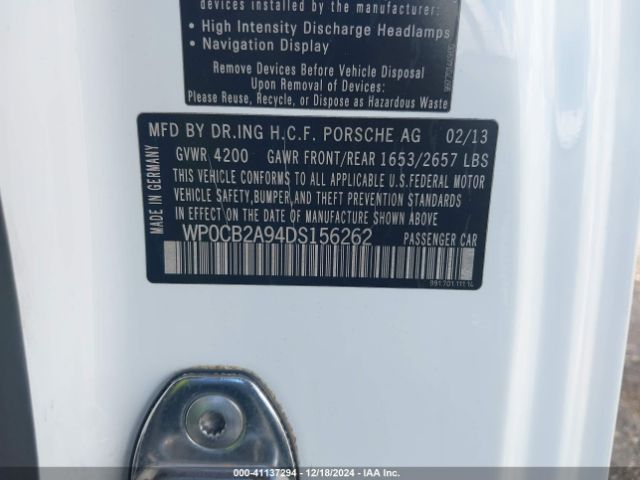2013 PORSCHE 911 WP0CB2A94DS156262 Photo 8