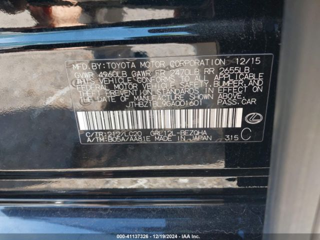 JTHBZ1BL9GA001601 Lexus GS 350