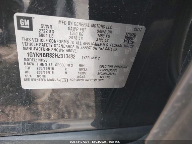 1GYKNBRS2HZ313482 Cadillac XT5 LUXURY