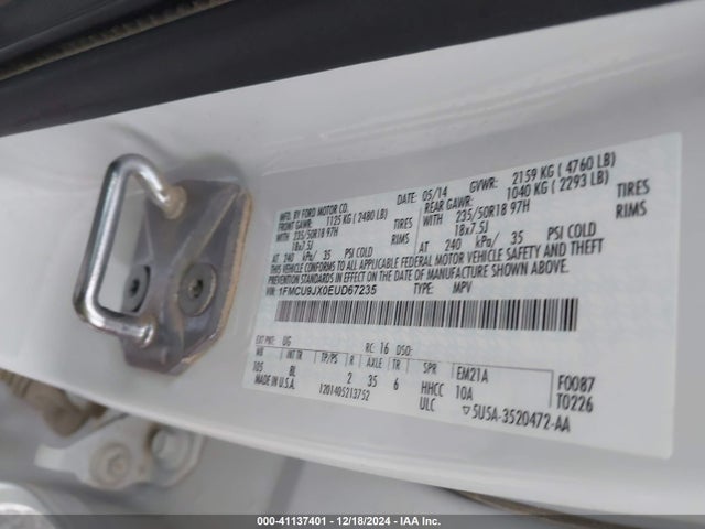Ford Escape Titanium 2014 1FMCU9JX0EUD67235 Image 9