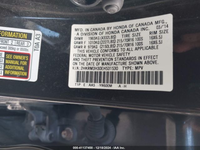 2HKRM3H30EH531530 Honda CR-V LX