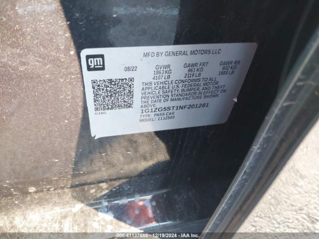 1G1ZG5ST1NF201281 Chevrolet Malibu Fwd Rs