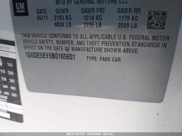2011 CADILLAC CTS 1G6DE5EY6B0165801 Photo 8