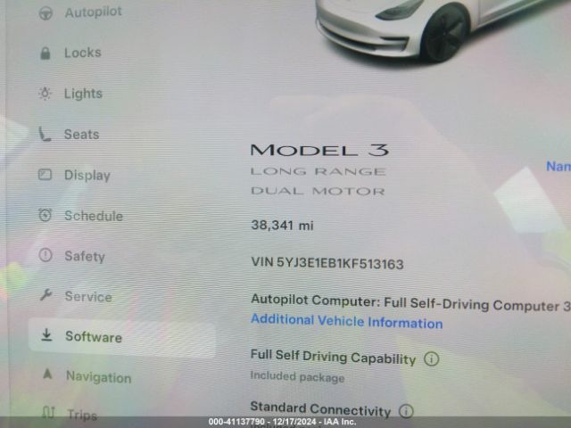 5YJ3E1EB1KF513163 Tesla Model 3 Long Range/performance