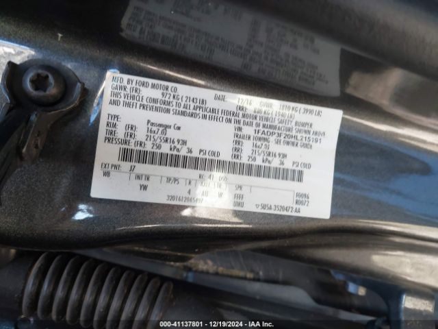 1FADP3F20HL215191 Ford FOCUS SE