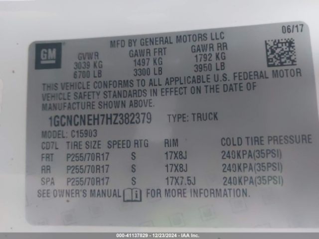 1GCNCNEH7HZ382379 Chevrolet Silverado 1500 Wt