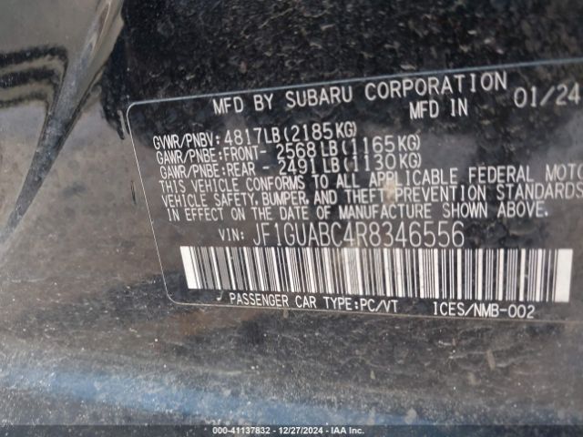 JF1GUABC4R8346556 Subaru Impreza Base 5-door