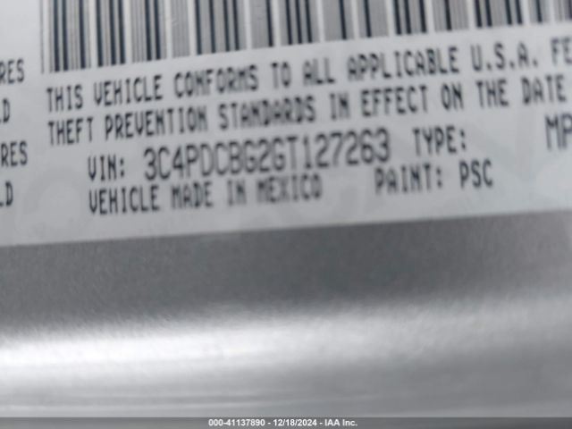 3C4PDCBG2GT127263 Dodge Journey Sxt