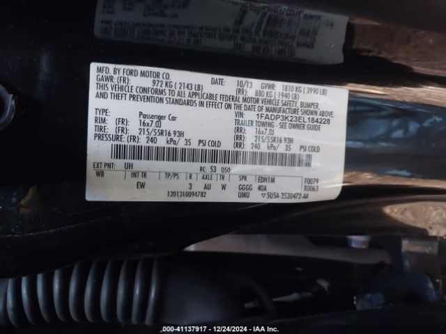 1FADP3K23EL184228 Ford FOCUS SE