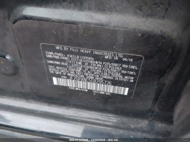 JF2GPANC5G8295726 Subaru Crosstrek 2.0i Limited