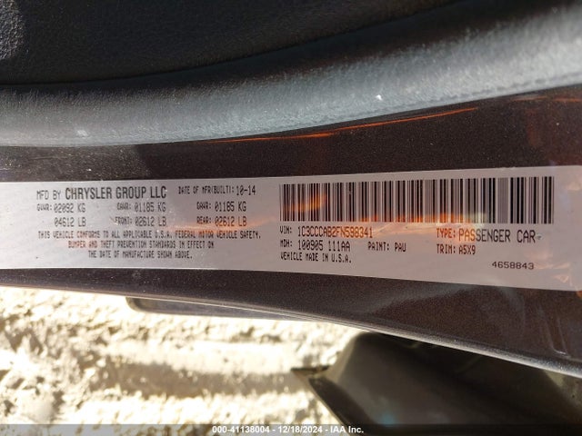 Chrysler 200 Limited 2015 1C3CCCAB2FN598341 Image 9