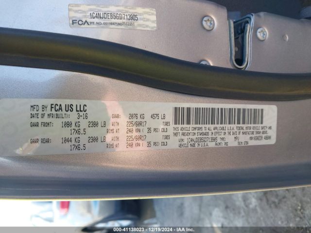 1C4NJDEB5GD713905 Jeep Compass Latitude