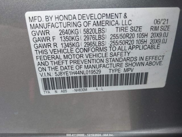 2022 ACURA MDX 5J8YE1H44NL019529 Photo 8