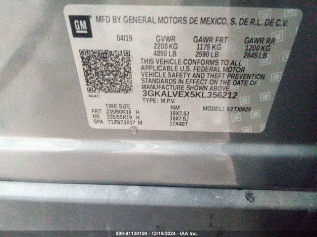 3GKALVEX5KL356212 GMC Terrain Slt